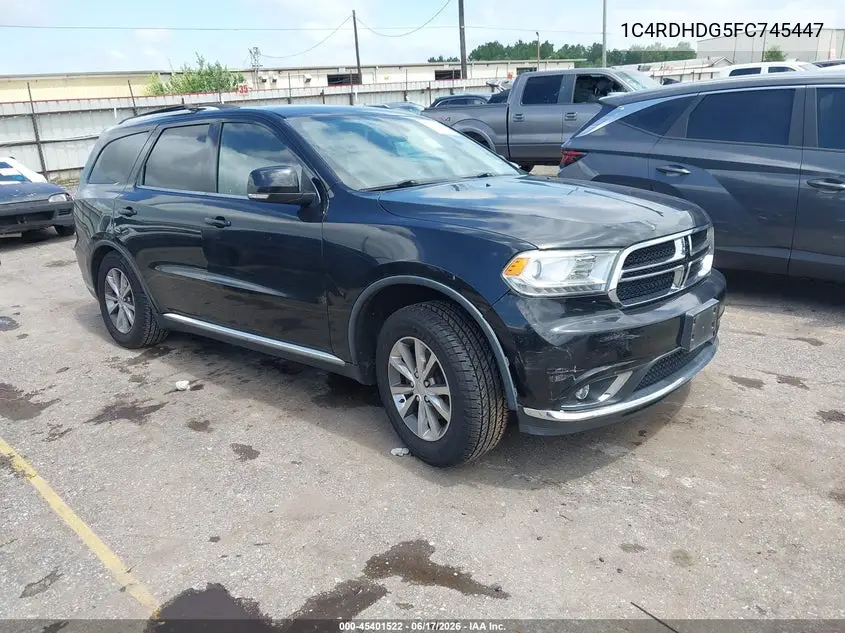 2015 Dodge Durango Limited VIN: 1C4RDHDG5FC745447 Lot: 45401522