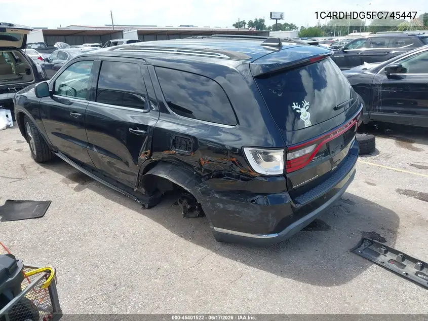 2015 Dodge Durango Limited VIN: 1C4RDHDG5FC745447 Lot: 45401522