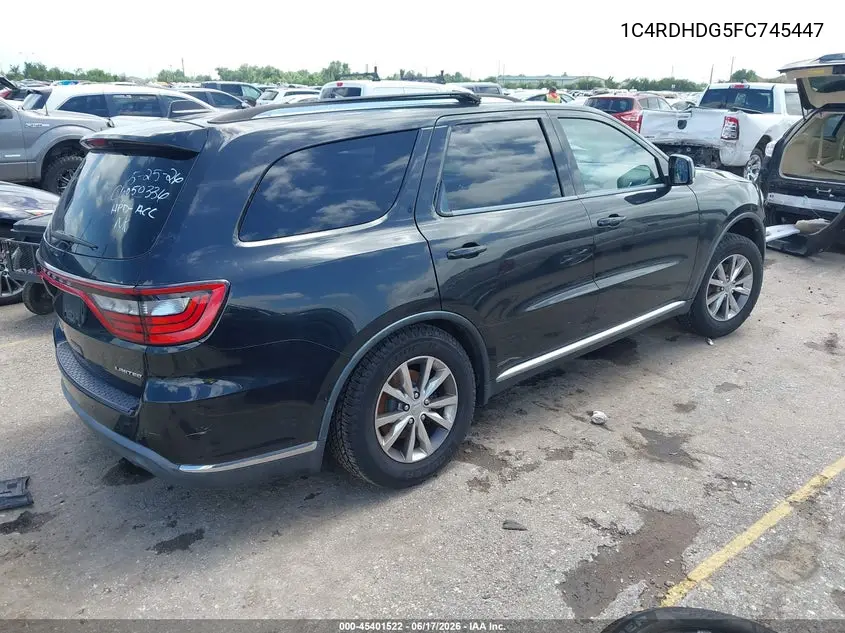 2015 Dodge Durango Limited VIN: 1C4RDHDG5FC745447 Lot: 45401522
