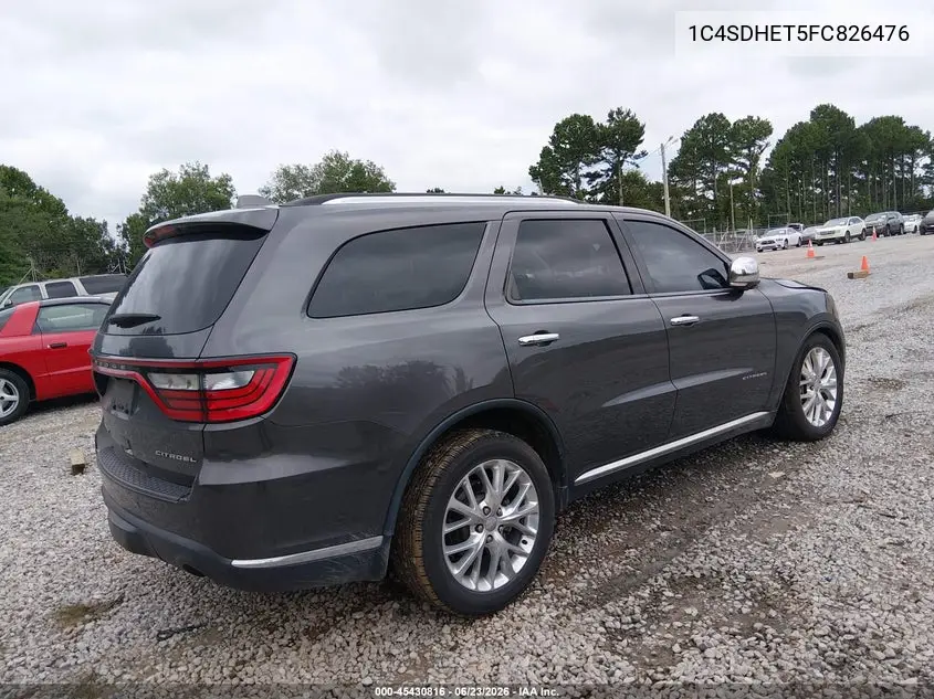2015 Dodge Durango Citadel VIN: 1C4SDHET5FC826476 Lot: 45430816