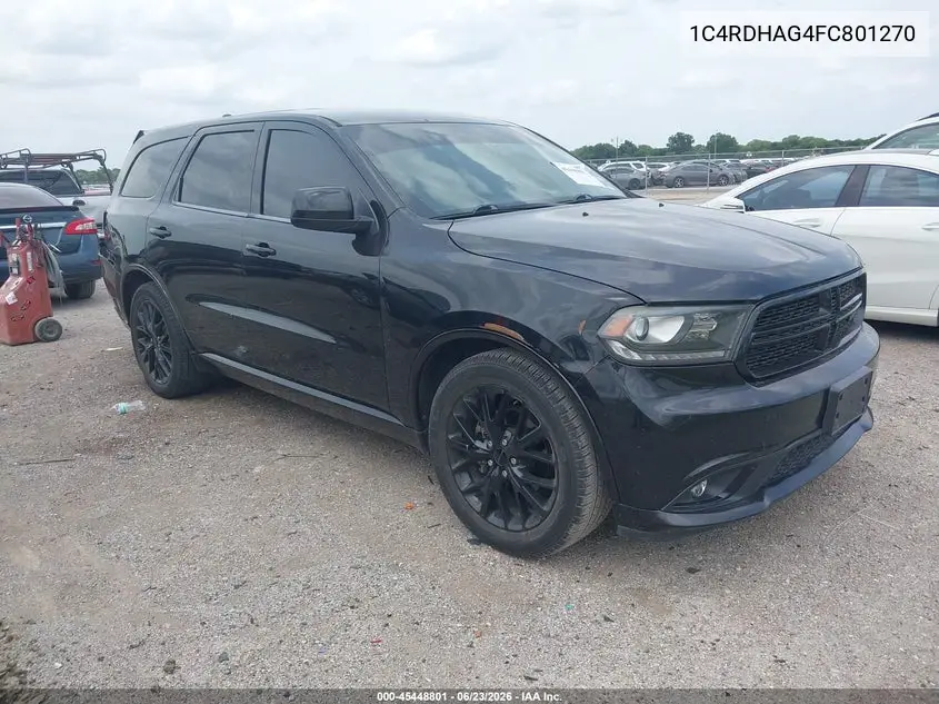 2015 Dodge Durango Sxt VIN: 1C4RDHAG4FC801270 Lot: 45448801
