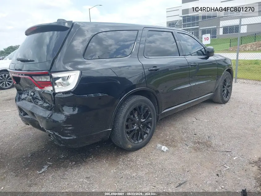 2015 Dodge Durango Sxt VIN: 1C4RDHAG4FC801270 Lot: 45448801