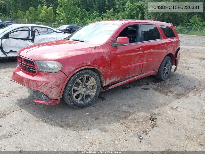 2015 Dodge Durango R/T VIN: 1C4SDHCT5FC236331 Lot: 45454942