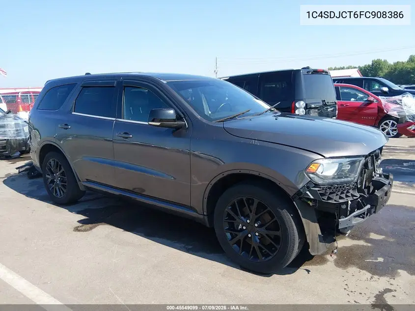 2015 Dodge Durango R/T VIN: 1C4SDJCT6FC908386 Lot: 45549099