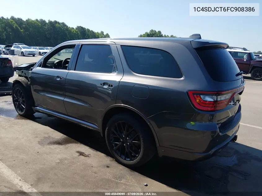 2015 Dodge Durango R/T VIN: 1C4SDJCT6FC908386 Lot: 45549099