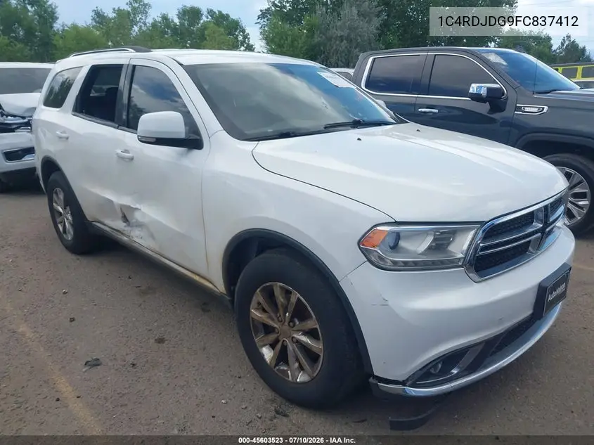 2015 Dodge Durango Limited VIN: 1C4RDJDG9FC837412 Lot: 45603523