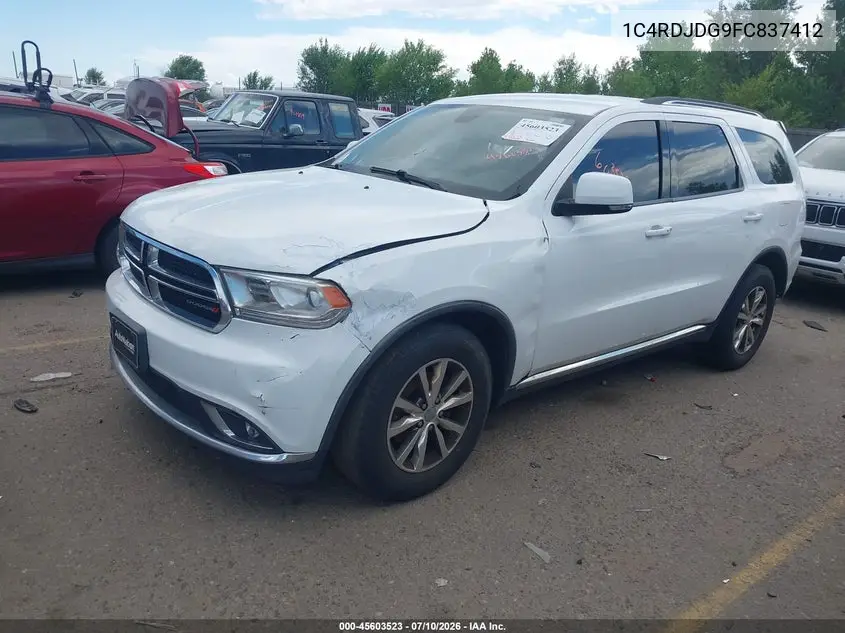 2015 Dodge Durango Limited VIN: 1C4RDJDG9FC837412 Lot: 45603523