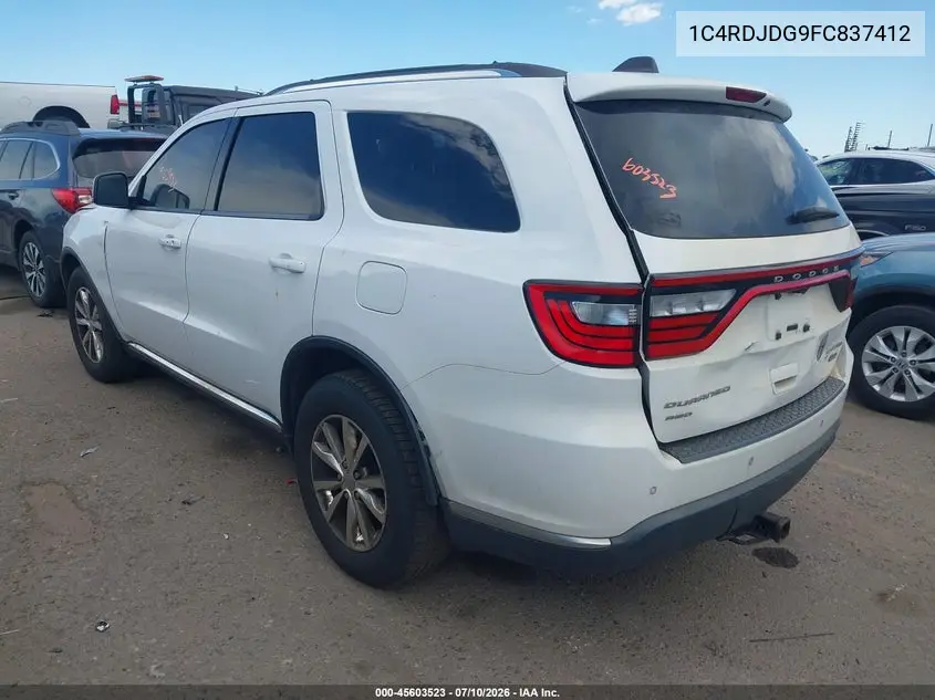 2015 Dodge Durango Limited VIN: 1C4RDJDG9FC837412 Lot: 45603523
