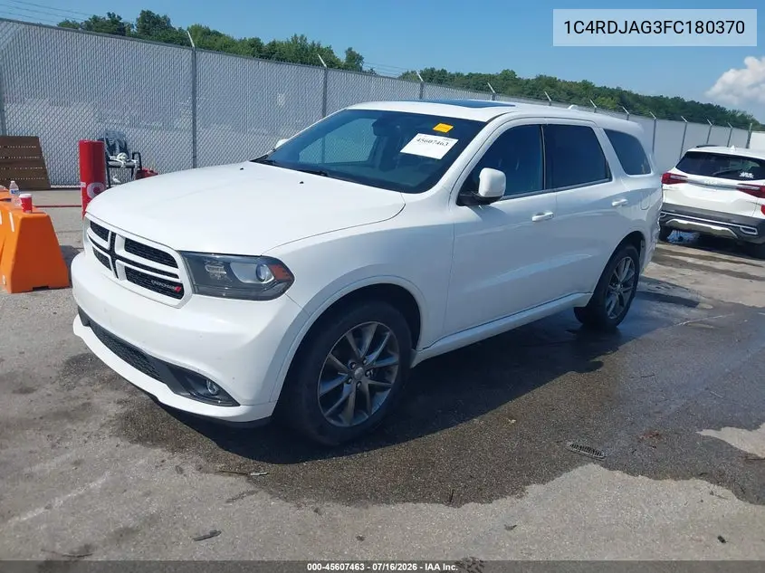 2015 Dodge Durango Sxt VIN: 1C4RDJAG3FC180370 Lot: 45607463