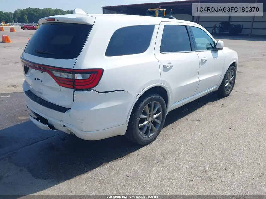 2015 Dodge Durango Sxt VIN: 1C4RDJAG3FC180370 Lot: 45607463