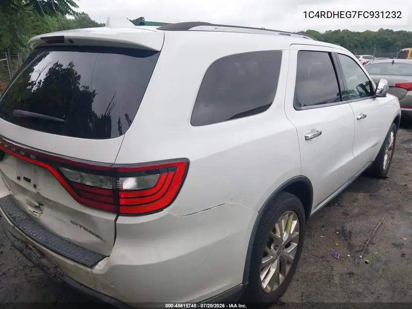 2015 Dodge Durango Citadel VIN: 1C4RDHEG7FC931232 Lot: 45615745