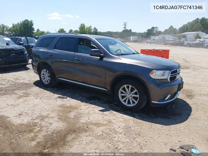 2015 Dodge Durango Sxt VIN: 1C4RDJAG7FC741346 Lot: 45626199