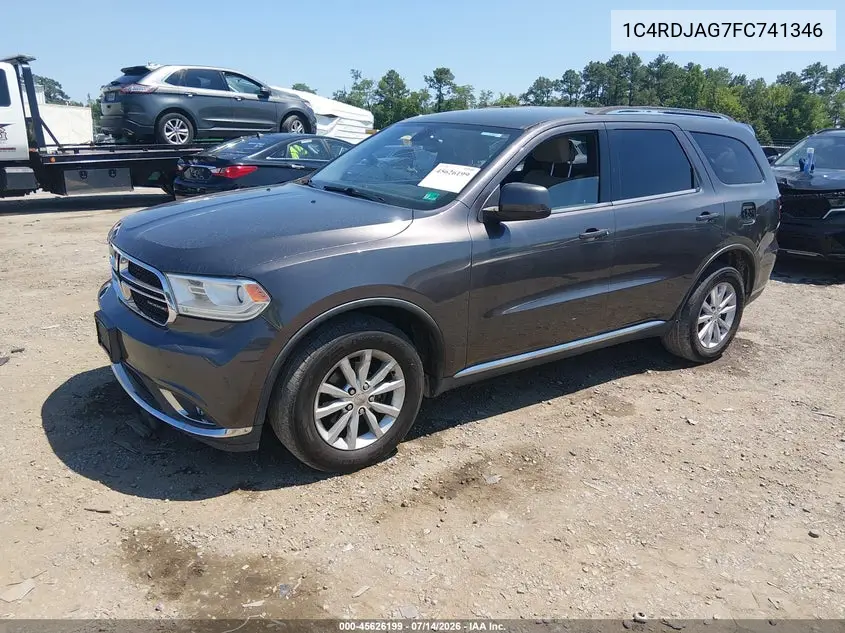 2015 Dodge Durango Sxt VIN: 1C4RDJAG7FC741346 Lot: 45626199