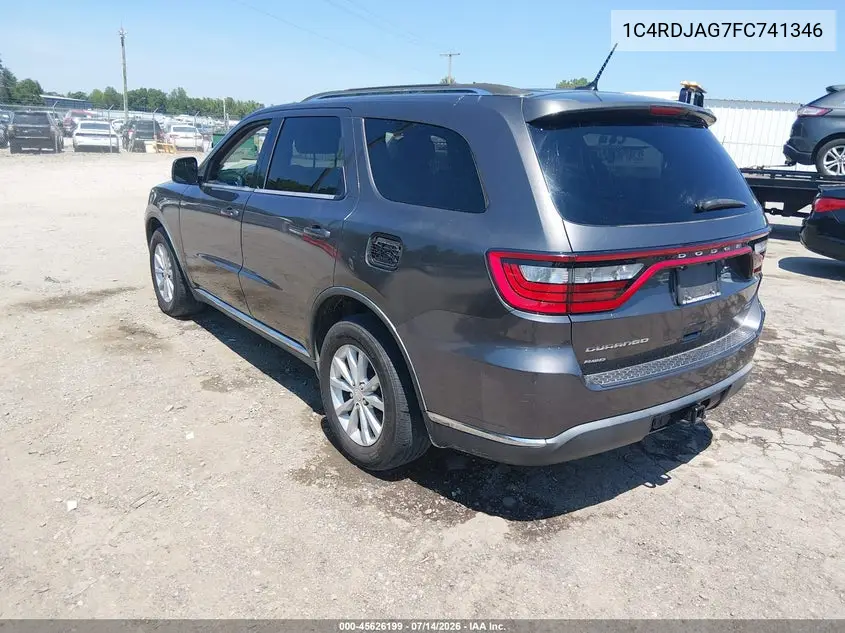 2015 Dodge Durango Sxt VIN: 1C4RDJAG7FC741346 Lot: 45626199