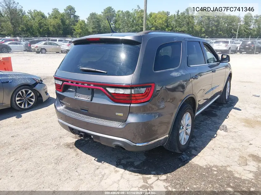 2015 Dodge Durango Sxt VIN: 1C4RDJAG7FC741346 Lot: 45626199