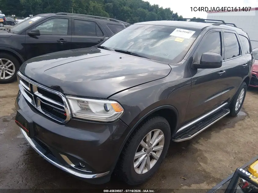 2015 Dodge Durango Sxt VIN: 1C4RDJAG4FC161407 Lot: 45639507