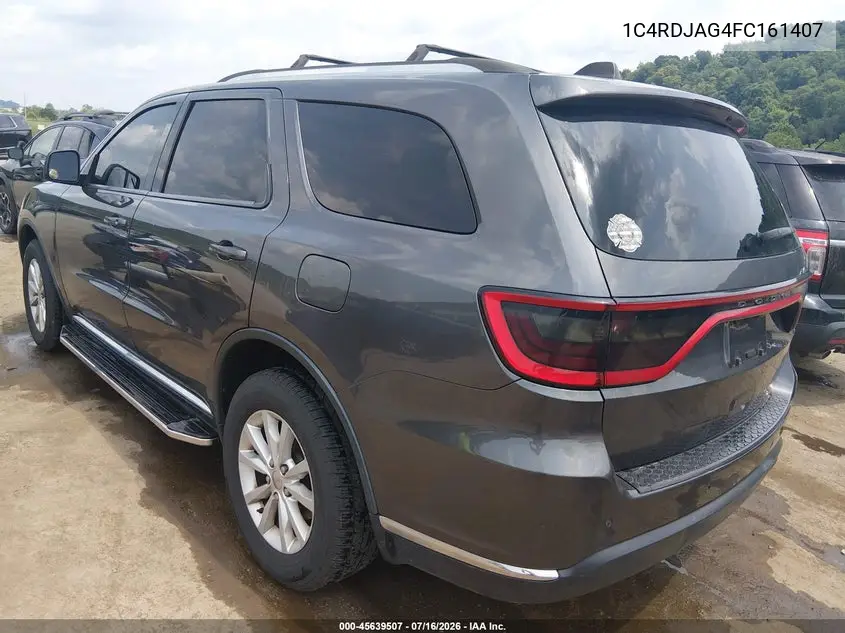 2015 Dodge Durango Sxt VIN: 1C4RDJAG4FC161407 Lot: 45639507