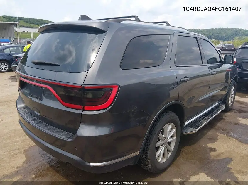 2015 Dodge Durango Sxt VIN: 1C4RDJAG4FC161407 Lot: 45639507