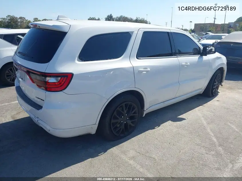 2015 Dodge Durango Limited VIN: 1C4RDHDG6FC729189 Lot: 45666312