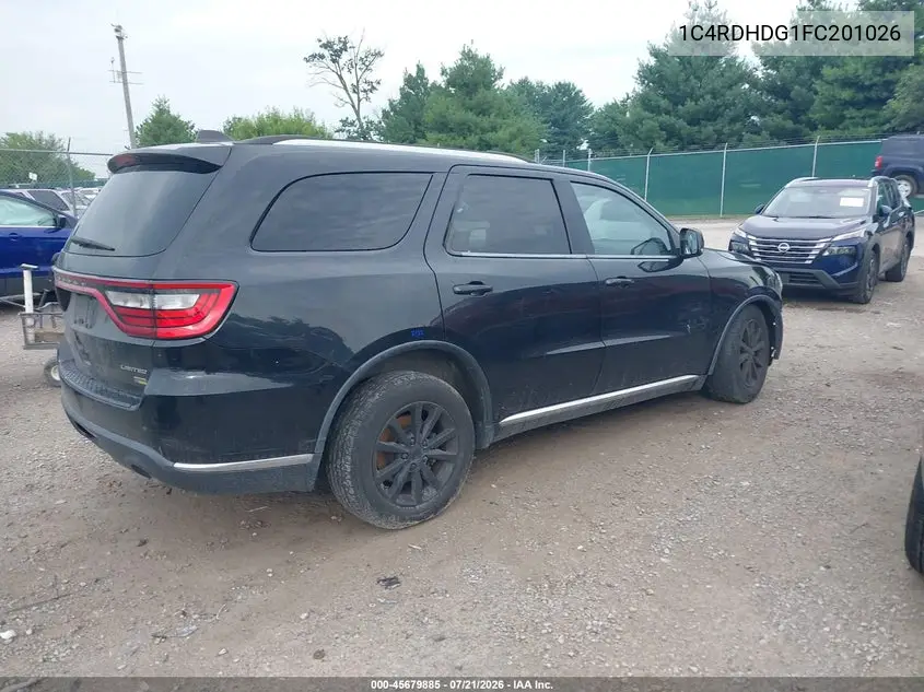 2015 Dodge Durango Limited VIN: 1C4RDHDG1FC201026 Lot: 45679885