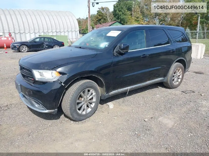 1C4RDJFG0GC449614 2016 Dodge Durango Special Service