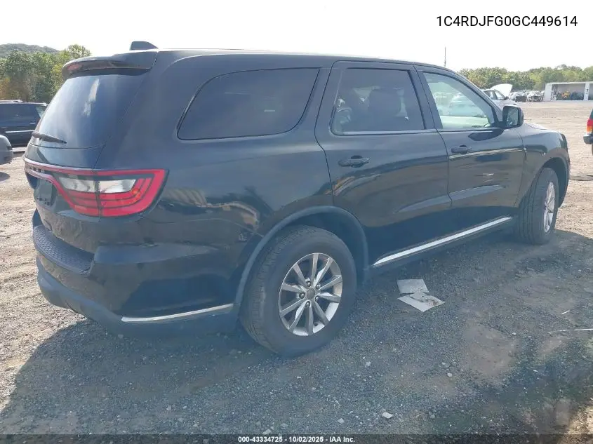1C4RDJFG0GC449614 2016 Dodge Durango Special Service