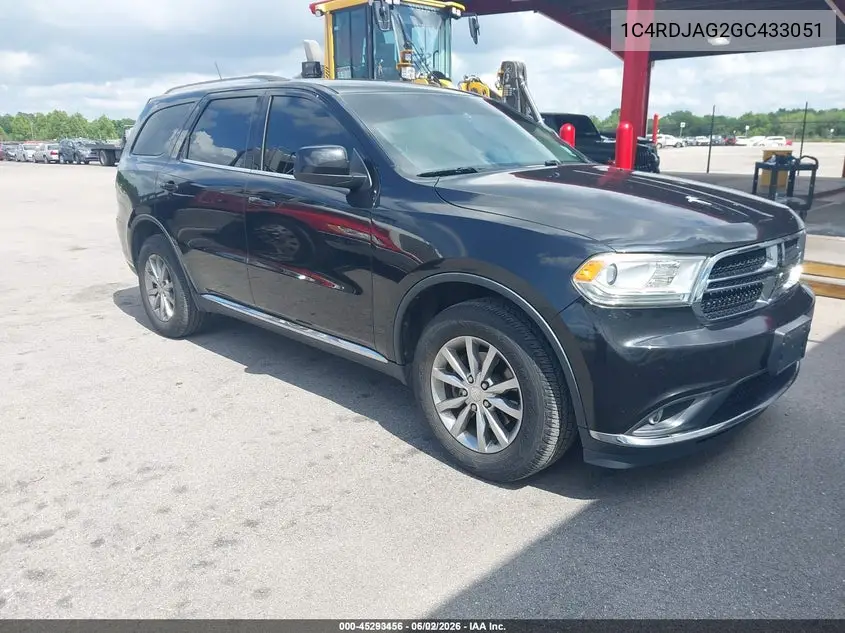 2016 Dodge Durango Sxt VIN: 1C4RDJAG2GC433051 Lot: 45293456