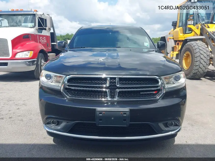 2016 Dodge Durango Sxt VIN: 1C4RDJAG2GC433051 Lot: 45293456