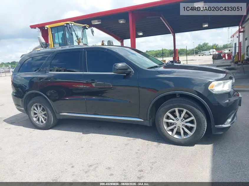 2016 Dodge Durango Sxt VIN: 1C4RDJAG2GC433051 Lot: 45293456