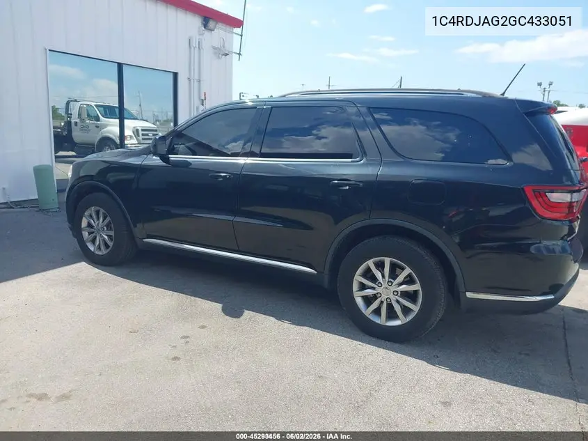 2016 Dodge Durango Sxt VIN: 1C4RDJAG2GC433051 Lot: 45293456