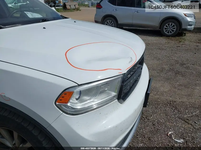 2016 Dodge Durango Special Service VIN: 1C4SDJFT6GC403221 Lot: 45372829