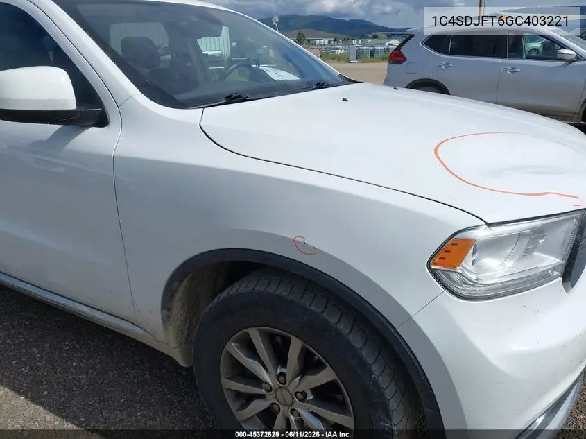 2016 Dodge Durango Special Service VIN: 1C4SDJFT6GC403221 Lot: 45372829