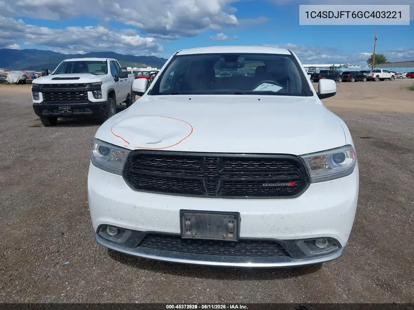 2016 Dodge Durango Special Service VIN: 1C4SDJFT6GC403221 Lot: 45372829