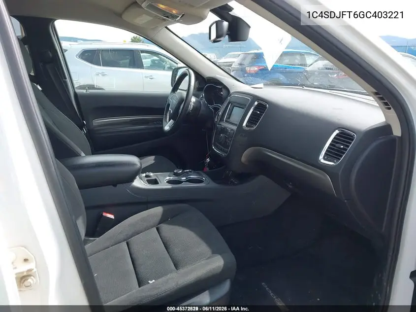 2016 Dodge Durango Special Service VIN: 1C4SDJFT6GC403221 Lot: 45372829