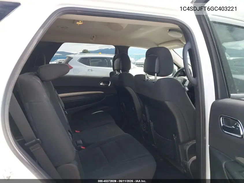 2016 Dodge Durango Special Service VIN: 1C4SDJFT6GC403221 Lot: 45372829