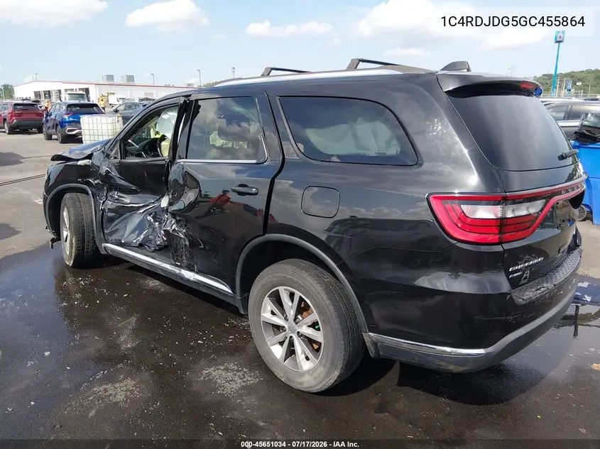 2016 Dodge Durango Limited VIN: 1C4RDJDG5GC455864 Lot: 45651034