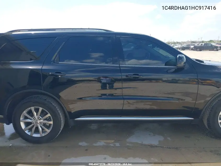 2017 Dodge Durango Sxt Rwd VIN: 1C4RDHAG1HC917416 Lot: 45472778