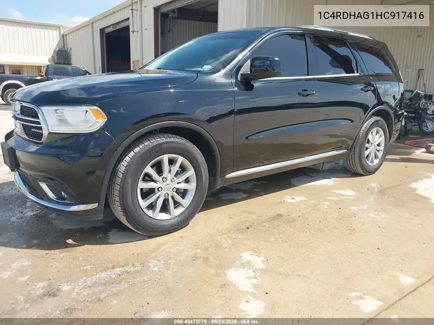 2017 Dodge Durango Sxt Rwd VIN: 1C4RDHAG1HC917416 Lot: 45472778