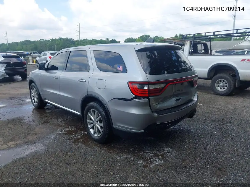 2017 Dodge Durango Sxt Rwd VIN: 1C4RDHAG1HC709214 Lot: 45494813