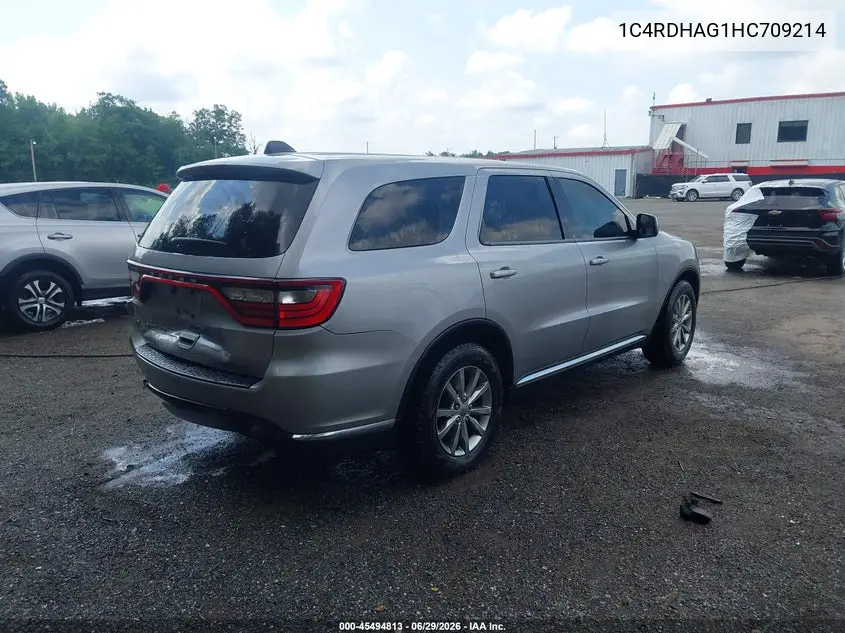 2017 Dodge Durango Sxt Rwd VIN: 1C4RDHAG1HC709214 Lot: 45494813