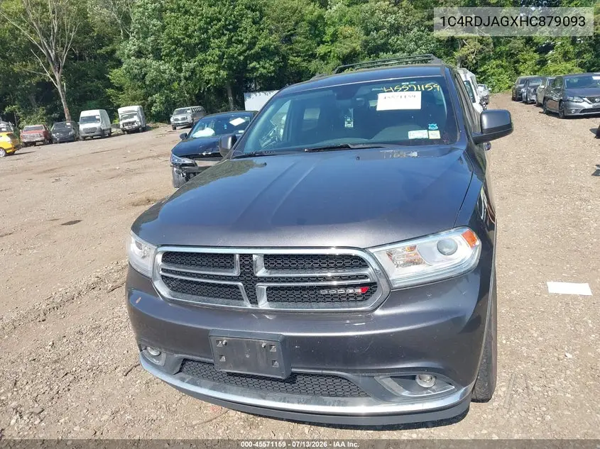 2017 Dodge Durango Sxt Awd VIN: 1C4RDJAGXHC879093 Lot: 45571159