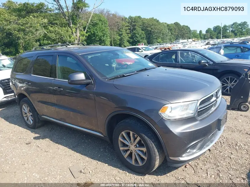 2017 Dodge Durango Sxt Awd VIN: 1C4RDJAGXHC879093 Lot: 45571159