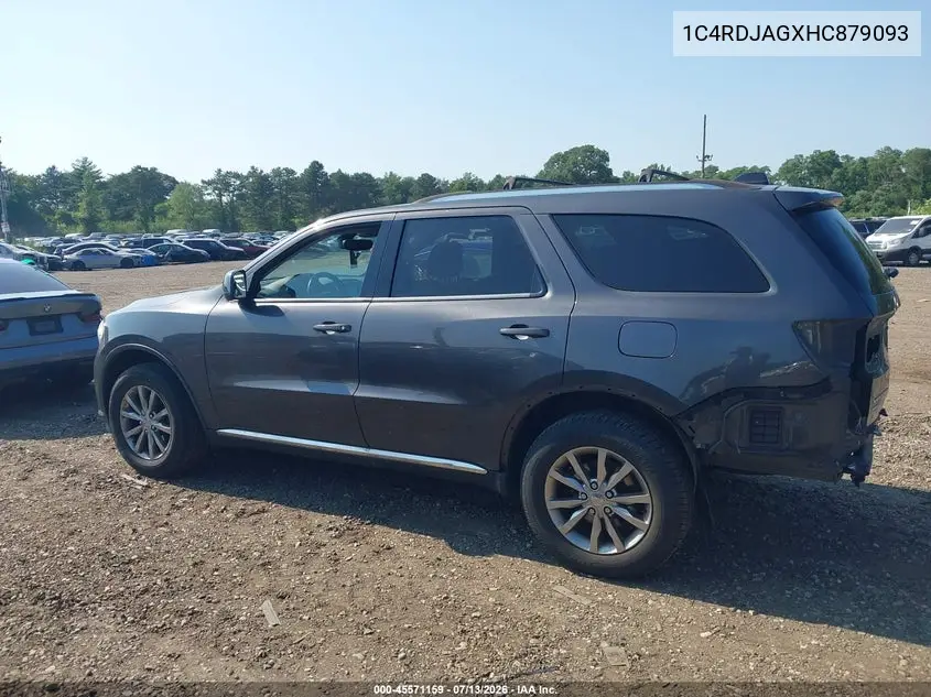 2017 Dodge Durango Sxt Awd VIN: 1C4RDJAGXHC879093 Lot: 45571159
