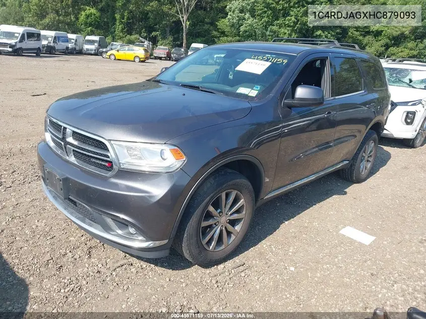 2017 Dodge Durango Sxt Awd VIN: 1C4RDJAGXHC879093 Lot: 45571159