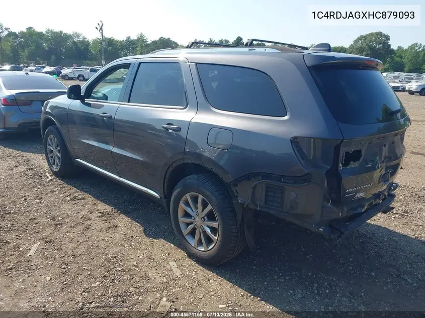 2017 Dodge Durango Sxt Awd VIN: 1C4RDJAGXHC879093 Lot: 45571159