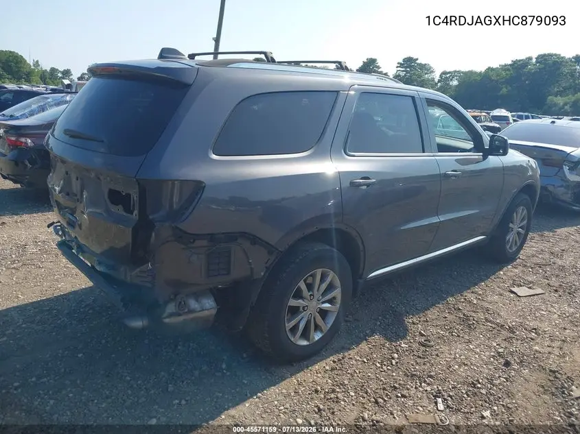2017 Dodge Durango Sxt Awd VIN: 1C4RDJAGXHC879093 Lot: 45571159