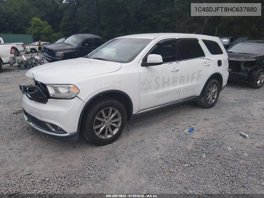 2017 Dodge Durango Special Service Awd VIN: 1C4SDJFT8HC637880 Lot: 45575634