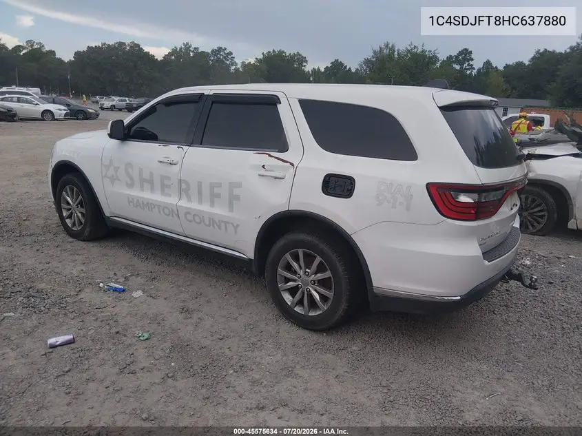 2017 Dodge Durango Special Service Awd VIN: 1C4SDJFT8HC637880 Lot: 45575634