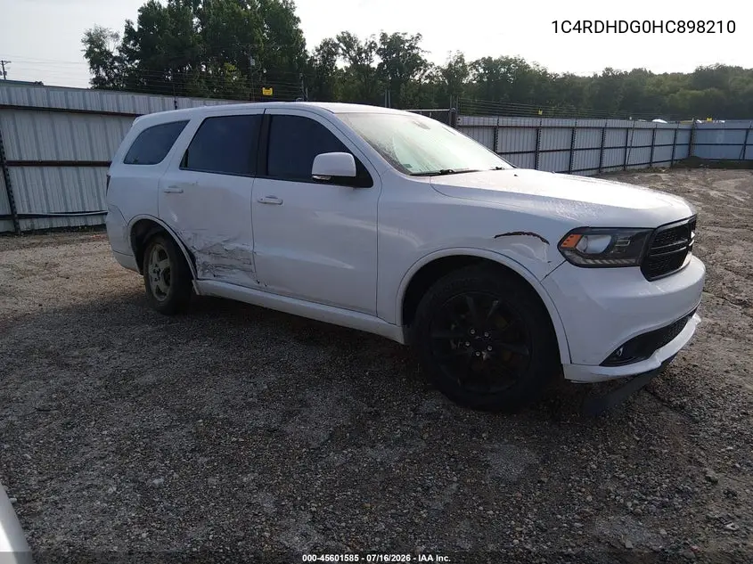 2017 Dodge Durango Gt Rwd VIN: 1C4RDHDG0HC898210 Lot: 45601585