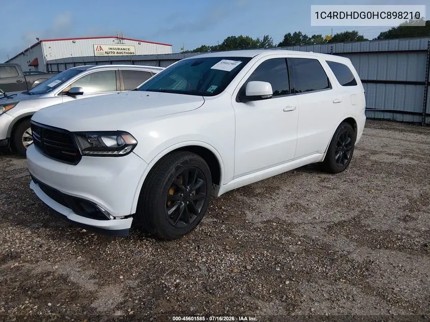 2017 Dodge Durango Gt Rwd VIN: 1C4RDHDG0HC898210 Lot: 45601585